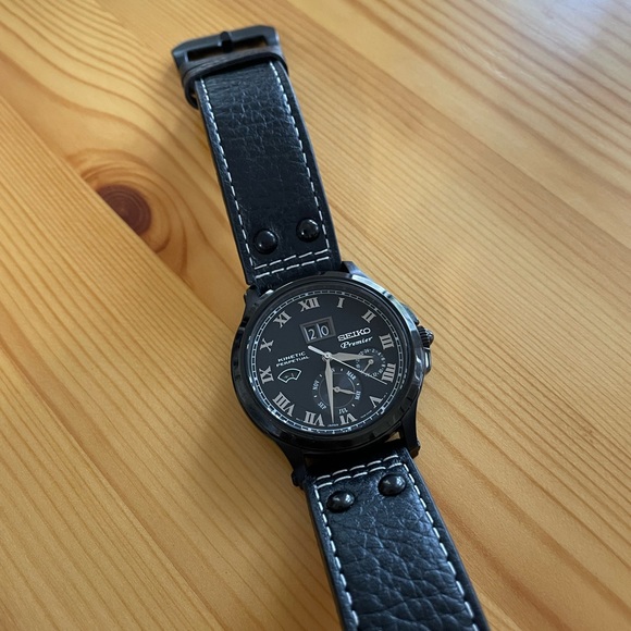**SOLD** Seiko Premier Kinetic Perpetual Watch 7D48-0AH0 Special Edition Leather - Picture 7 of 16